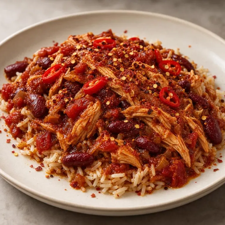 Chili chicken kidney-bean rice