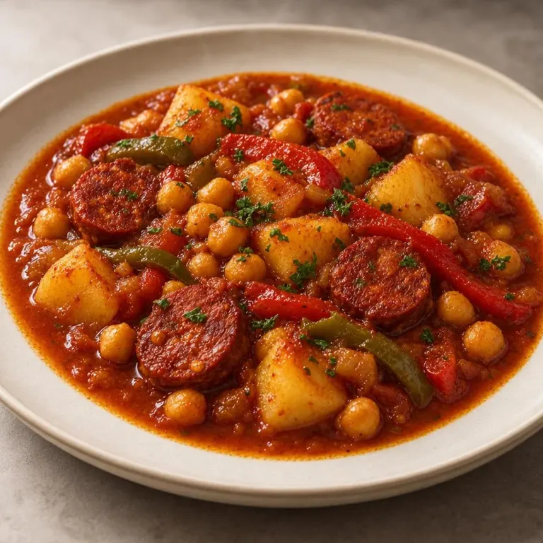 Chorizo chickpea paprika stew