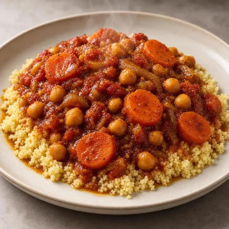 Cinnamon chickpea tomato couscous