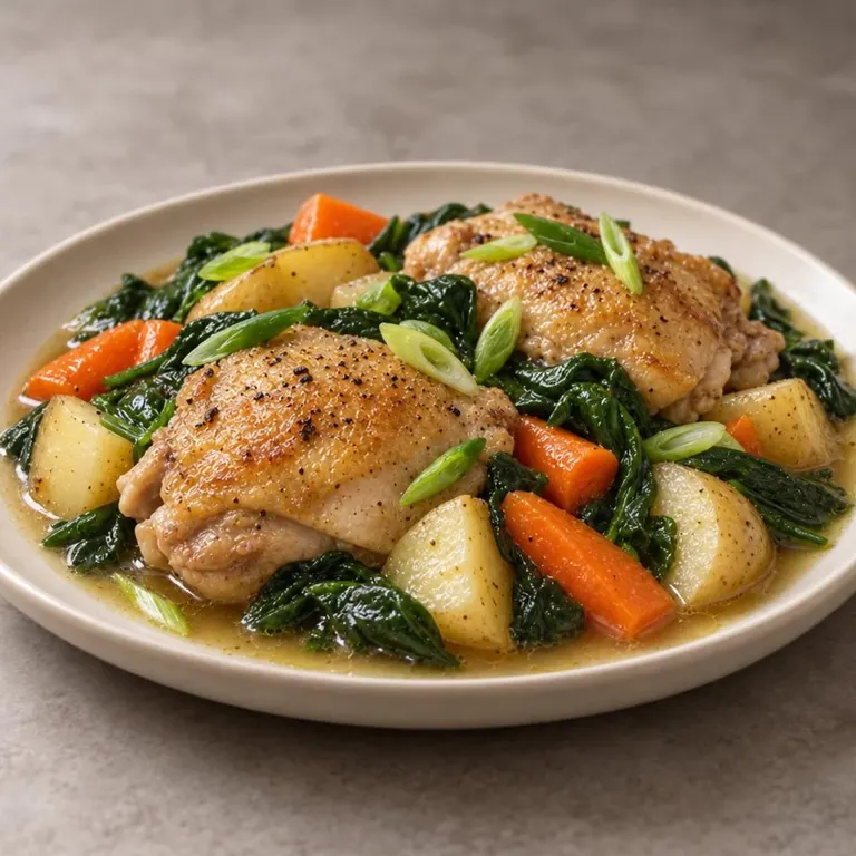 Ginger chicken potato spinach