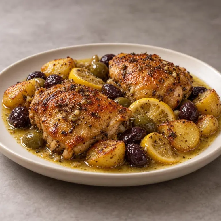Greek lemon olive chicken