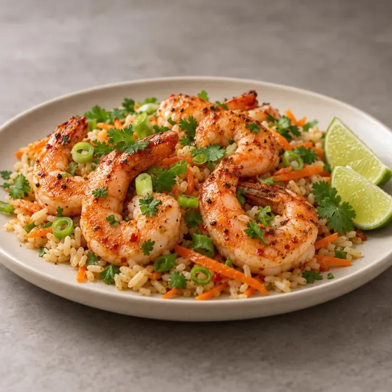Lime shrimp rice pot
