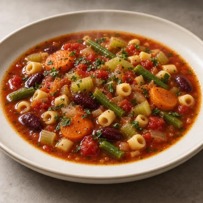 Slow minestrone with pasta