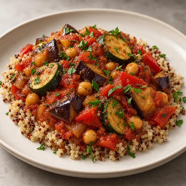Ratatouille chickpea quinoa