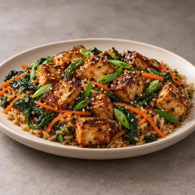 Sesame ginger tofu rice