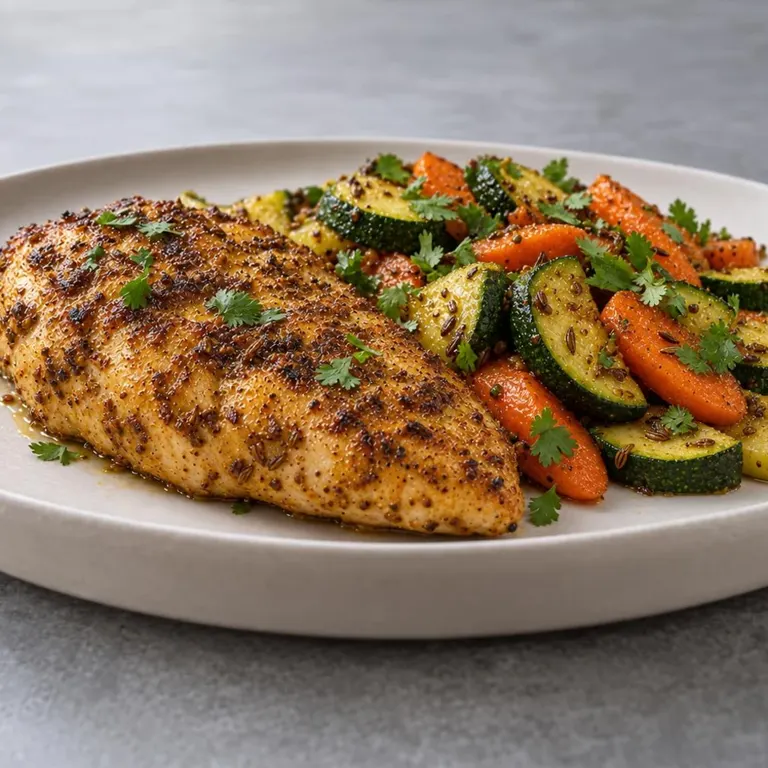 Cumin Chicken with Zucchini & Carrot