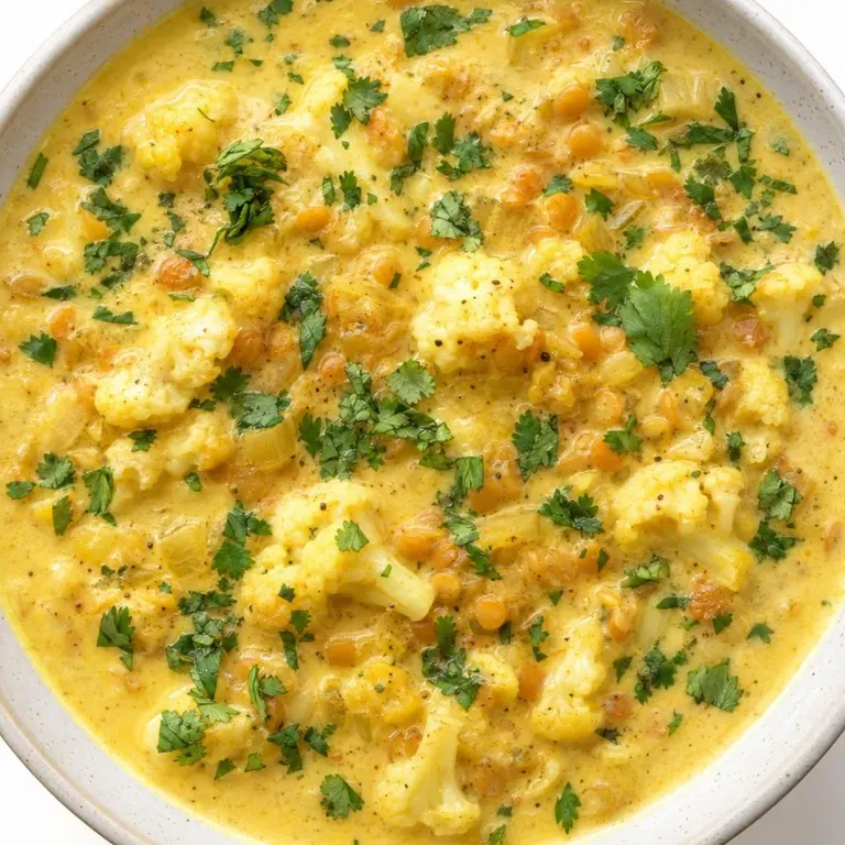 Curried Cauliflower Lentil Soup