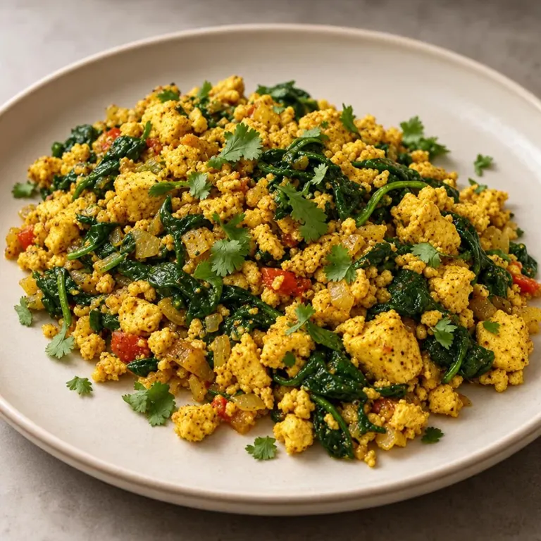 Curried Tofu Scramble with Spinach