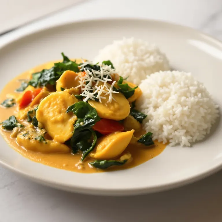 Egg & vegetable curry with rice