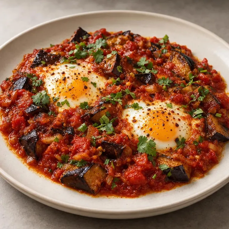 Eggplant & Tomato Baked Eggs