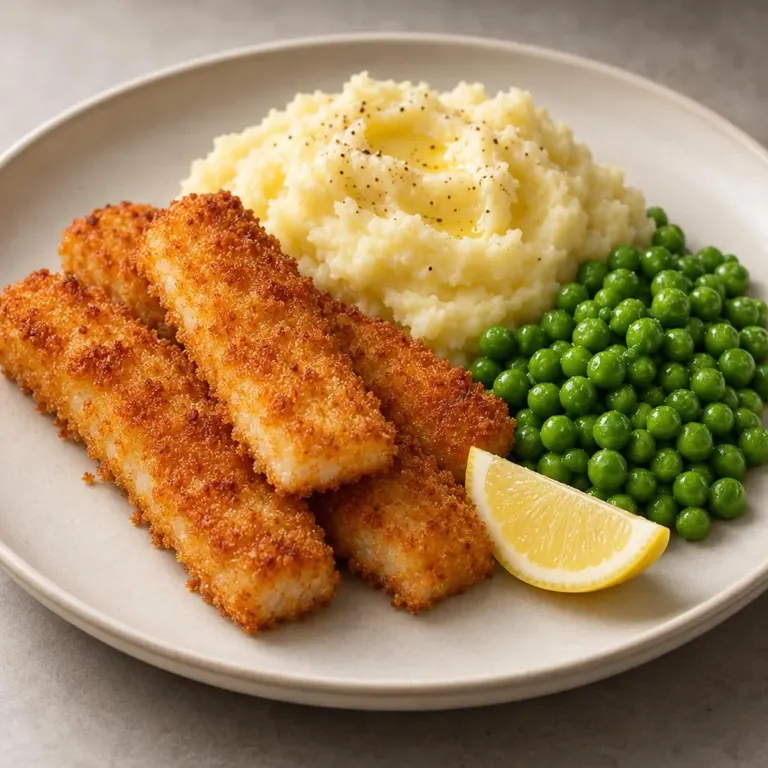 Fish Sticks with Buttery Mash & Peas
