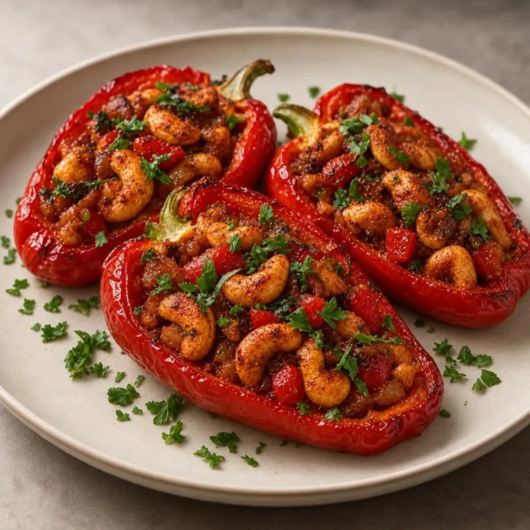 Cashew paprika pepper boats