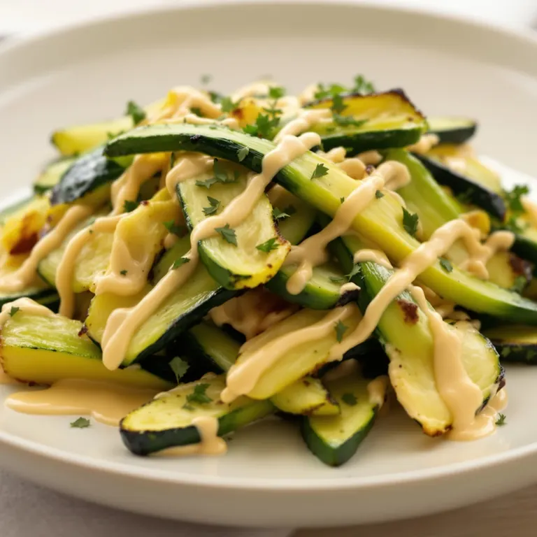 Tahini zucchini air-fry spears
