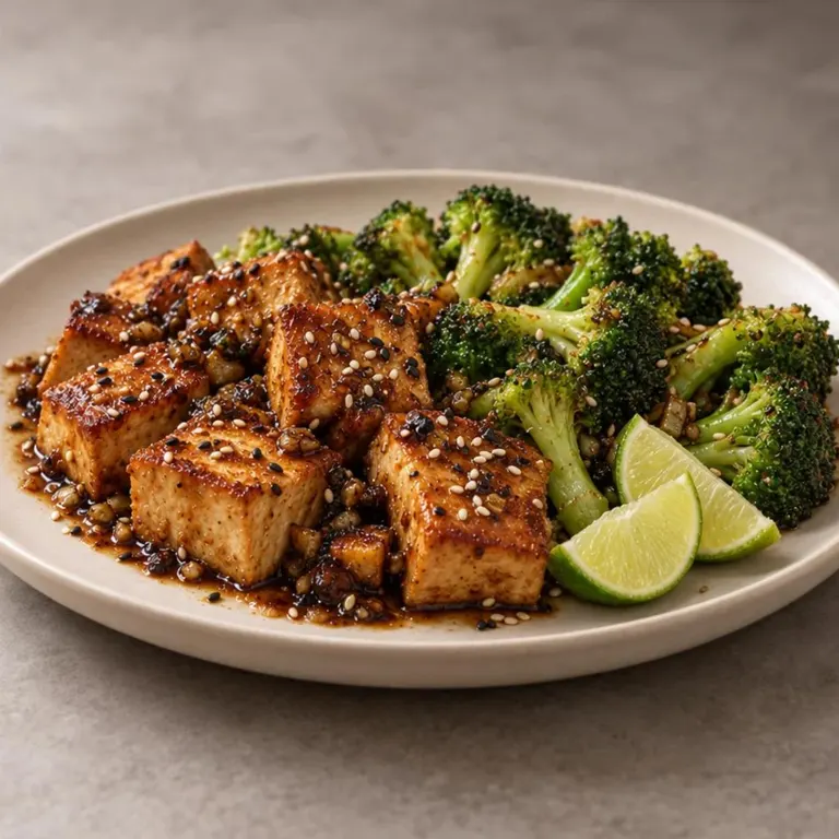 Lime broccoli tofu steam