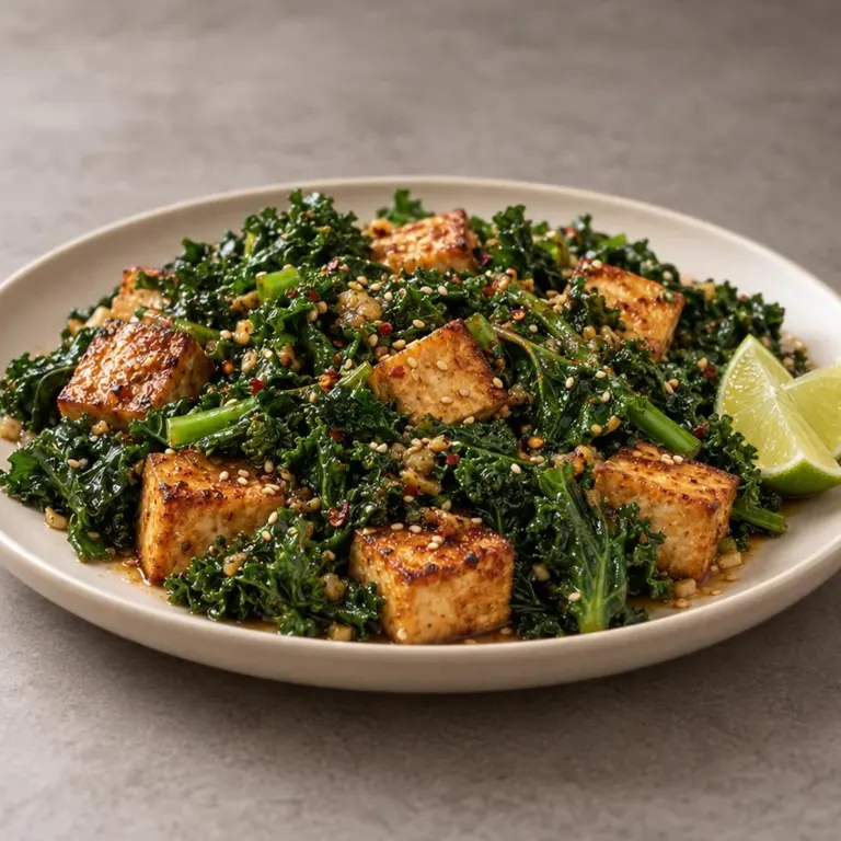 Sesame kale tofu bowl