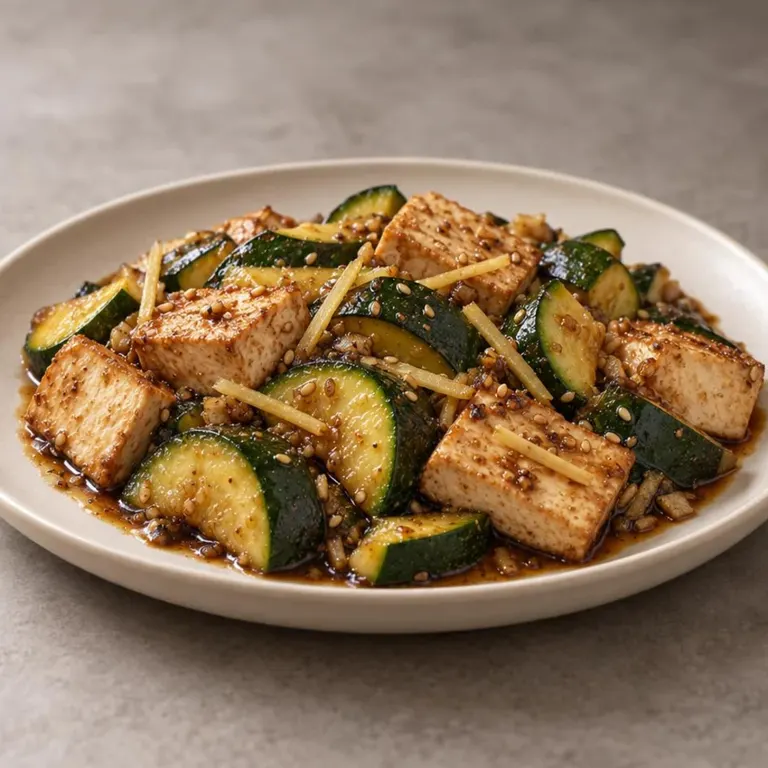 Ginger zucchini tofu steam