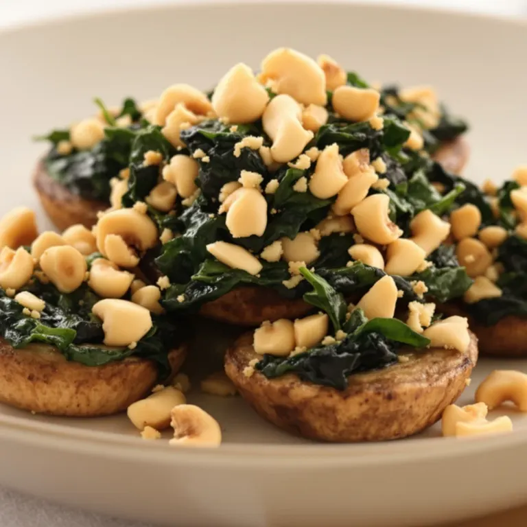 Cashew-stuffed roast mushrooms
