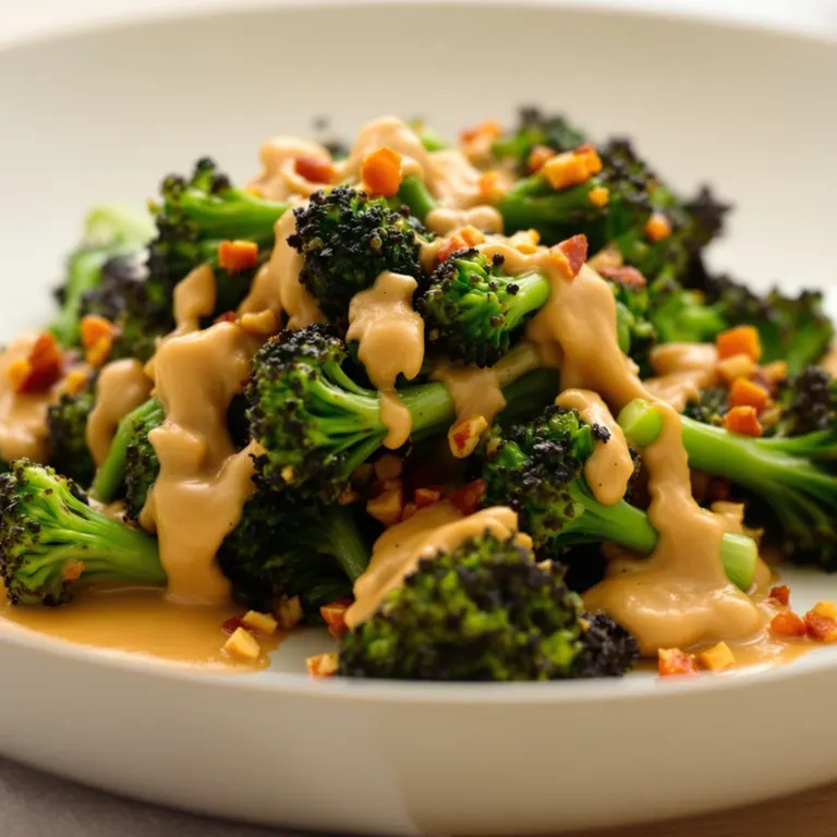 Peanut-butter broccoli tray