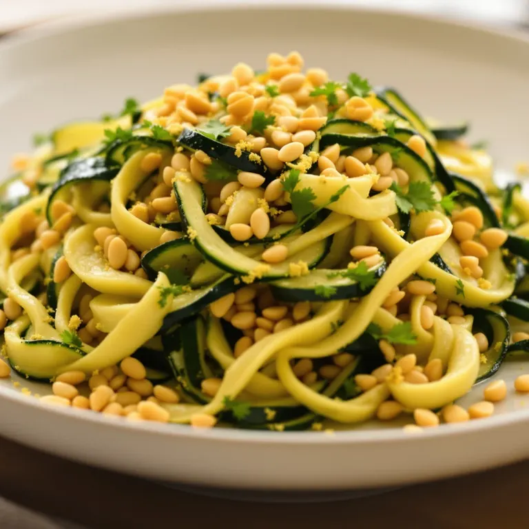 Pine-nut zucchini ribbon bake