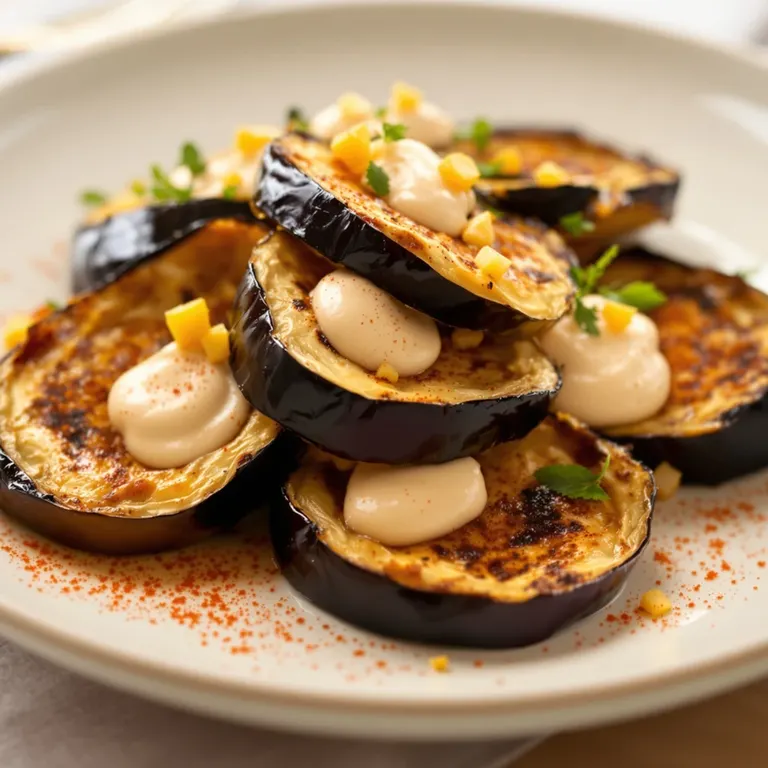 Roasted tahini eggplant halves
