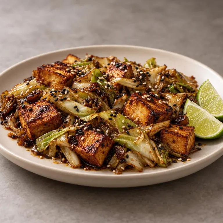 Sesame cabbage tofu skillet