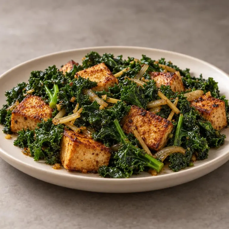 Ginger kale tofu skillet