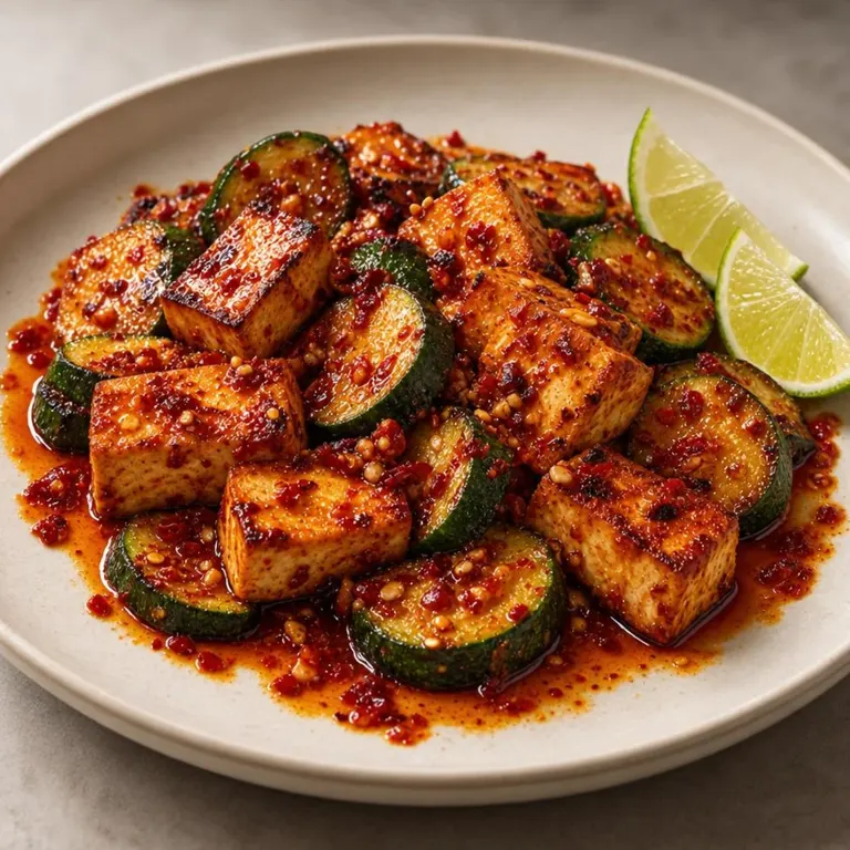 Lime zucchini tofu skillet