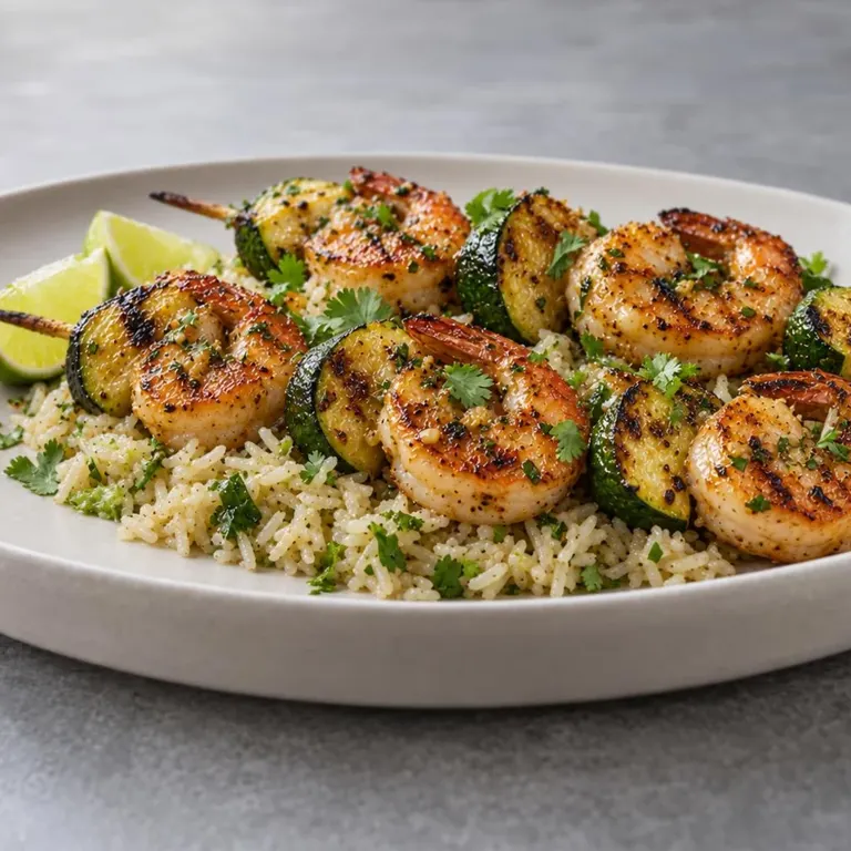 Garlic Lime Shrimp Skewers