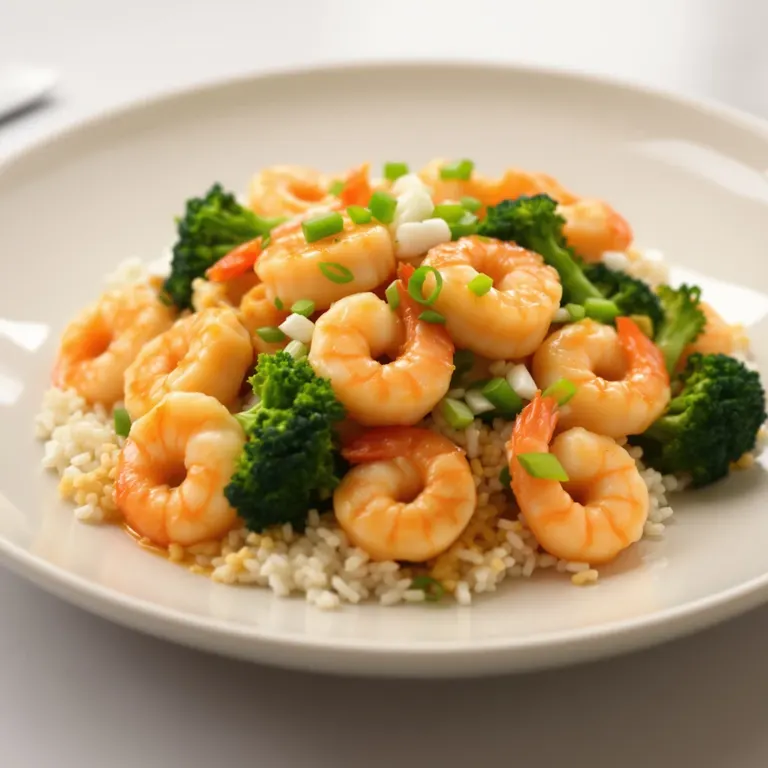 Mon: Garlic shrimp with rice and greens