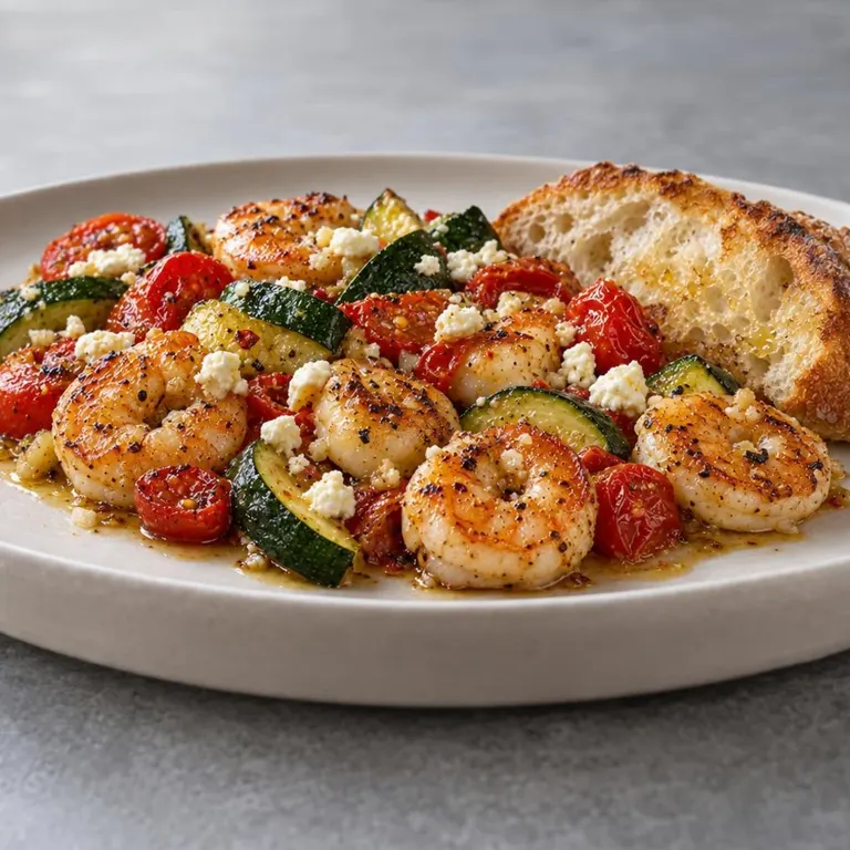 Garlic Shrimp with Zucchini & Tomatoes