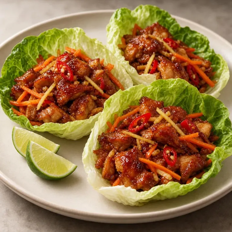 Ginger Chicken Lettuce Cups
