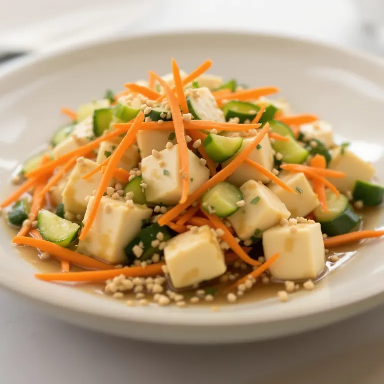 Ginger sesame tofu slaw