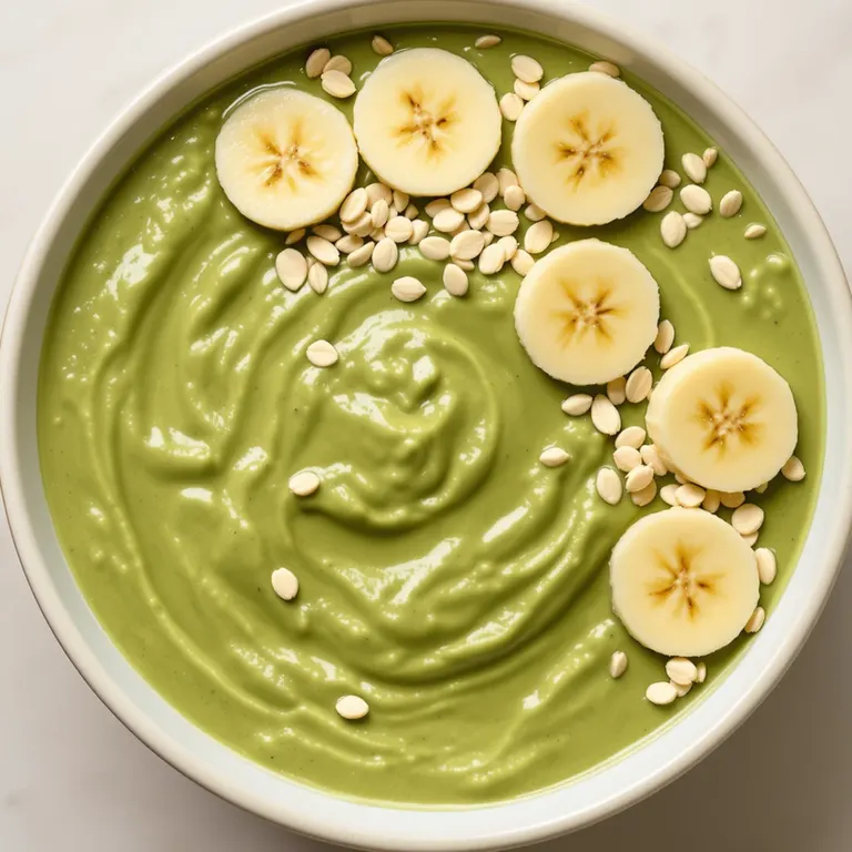 Green tofu banana oat bowl