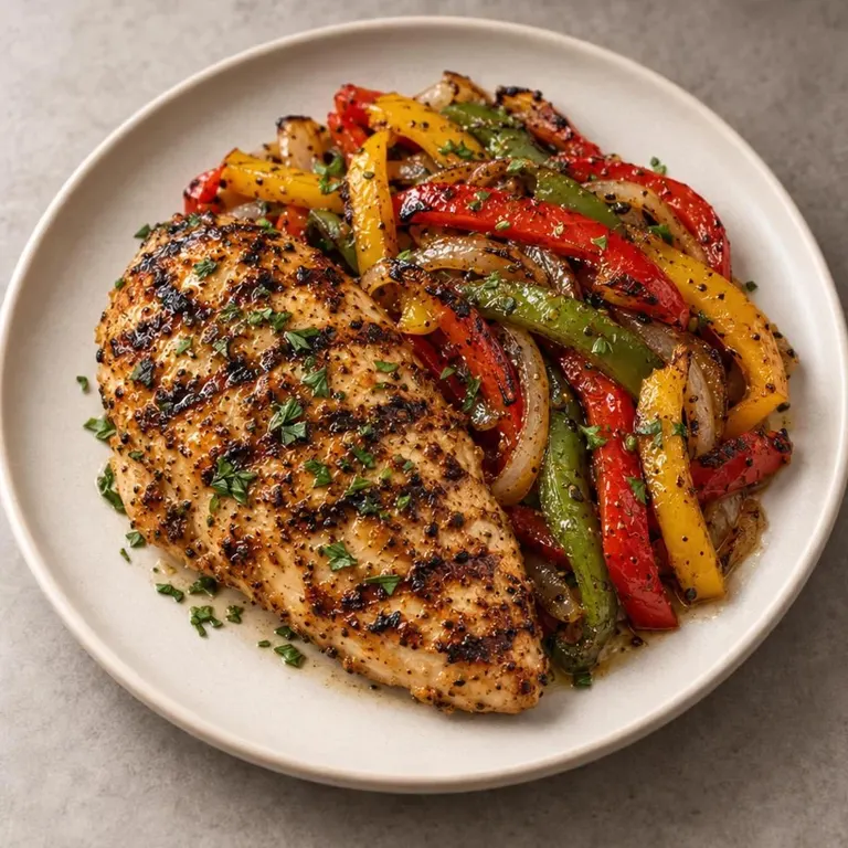 Grilled chicken and peppers