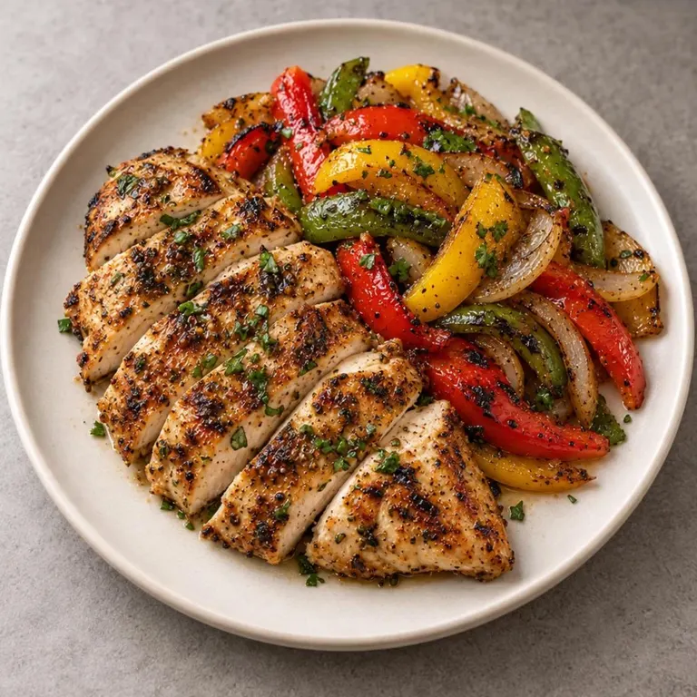 Grilled chicken and peppers