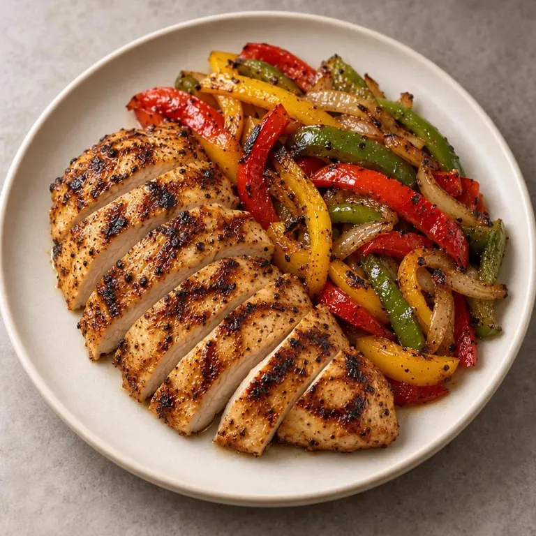 Grilled chicken and peppers