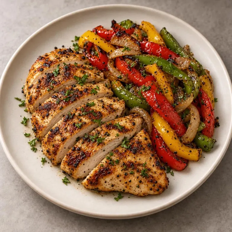 Grilled chicken and peppers