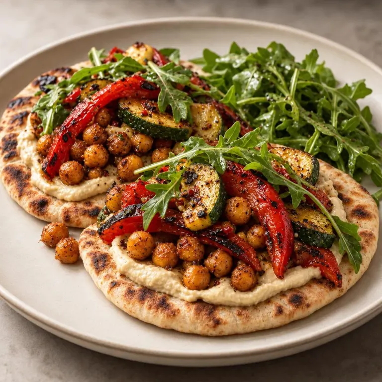 Grilled Veg & Chickpea Flatbreads