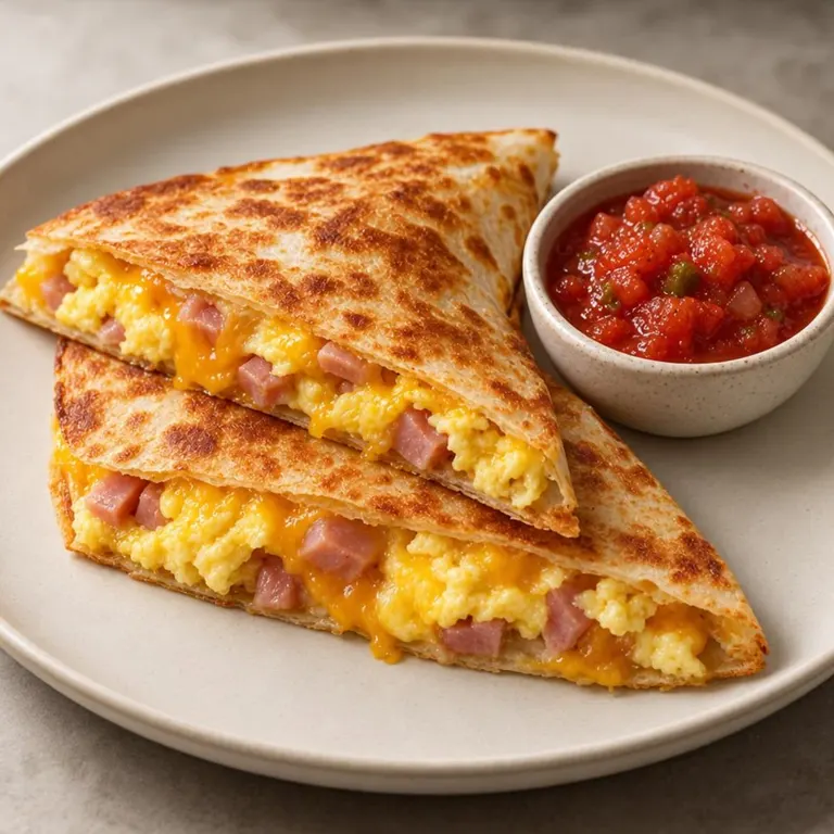 Ham & Cheddar Breakfast Quesadilla