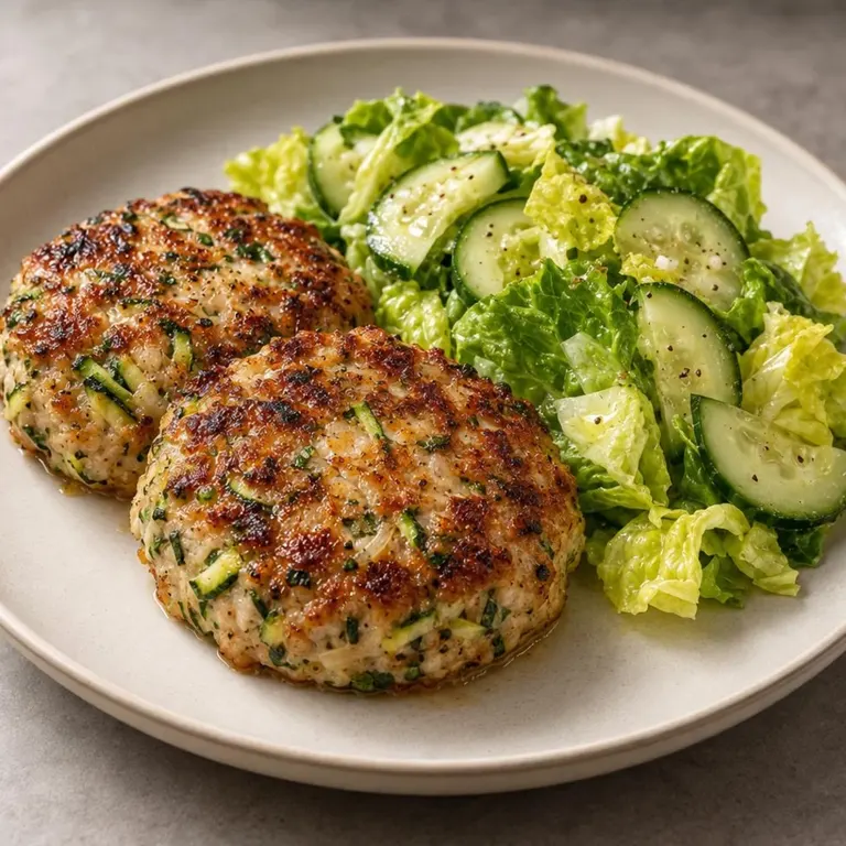 Herb Turkey Patties with Cucumber Salad