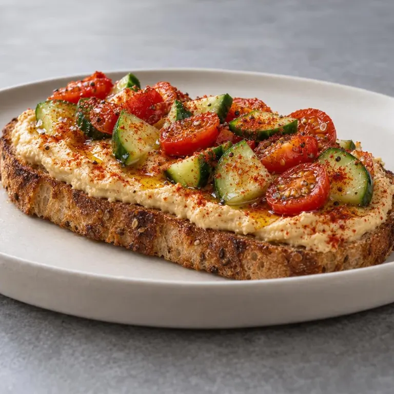 Hummus Veggie Toast