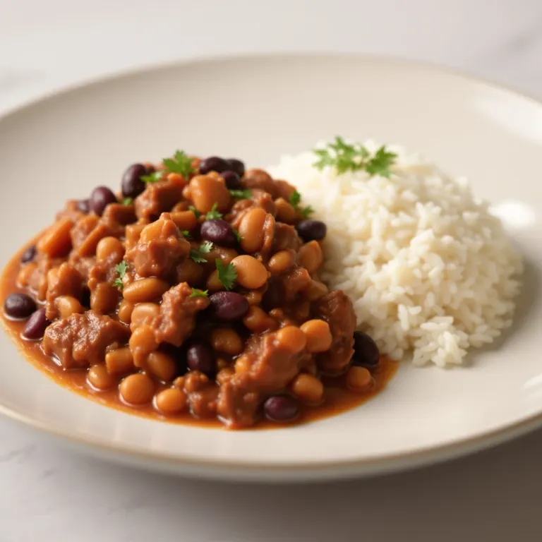 Pressure beef chili and rice