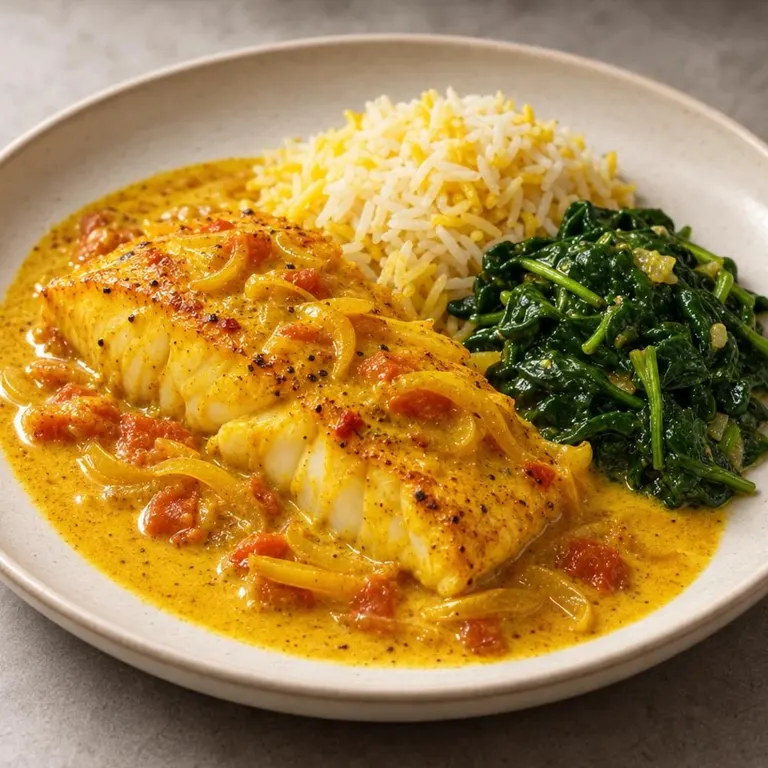 Coconut turmeric fish and rice