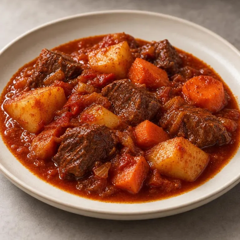 Paprika beef stew with potatoes