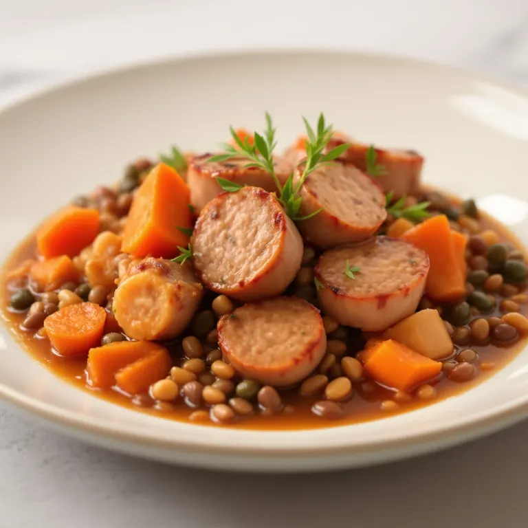 Sausage and lentil stew