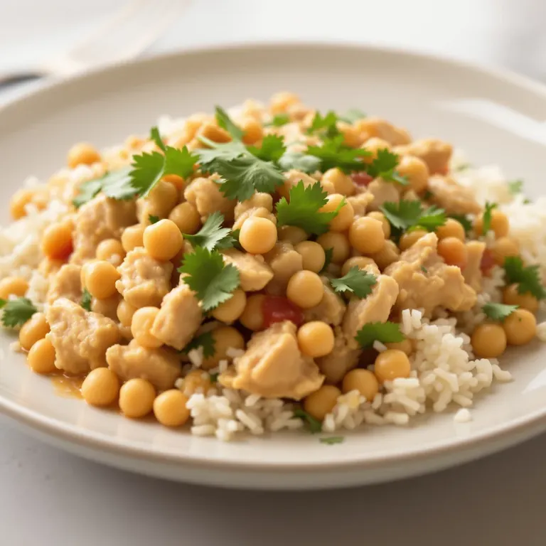 White chicken chili with rice