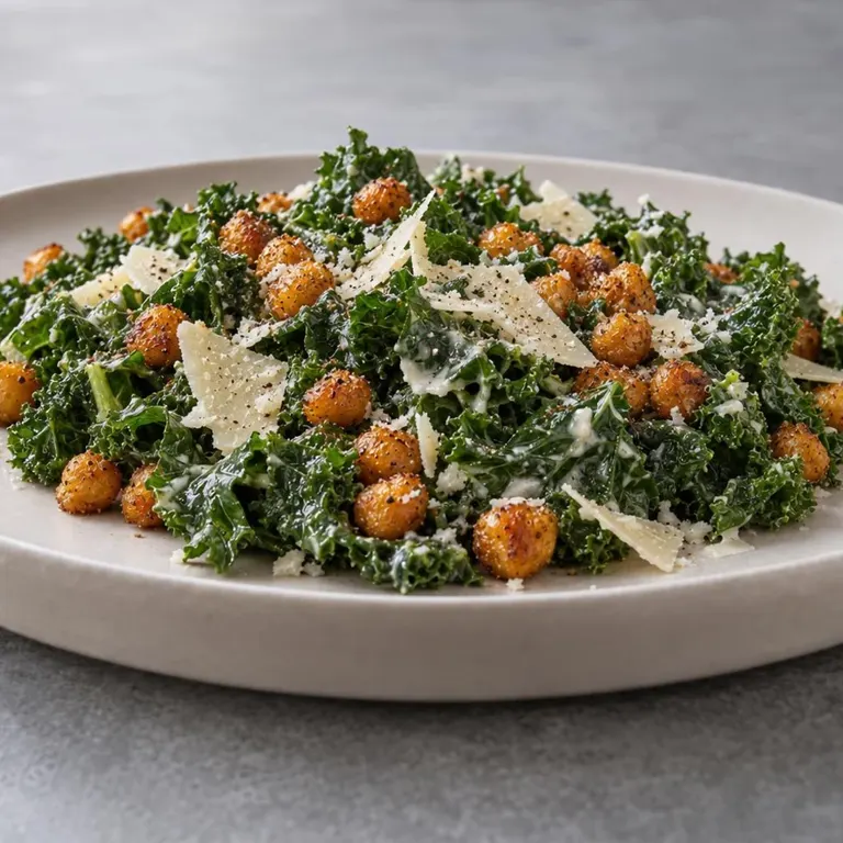 Kale Caesar with Crispy Chickpeas