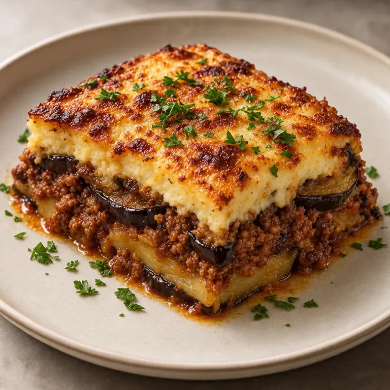 Baked lamb & eggplant moussaka
