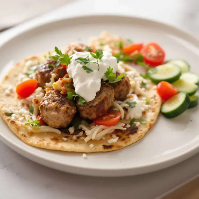 Lamb kofta flatbreads with tzatziki