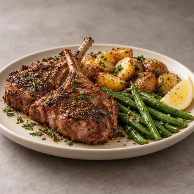 Lemon lamb chops with baby potatoes